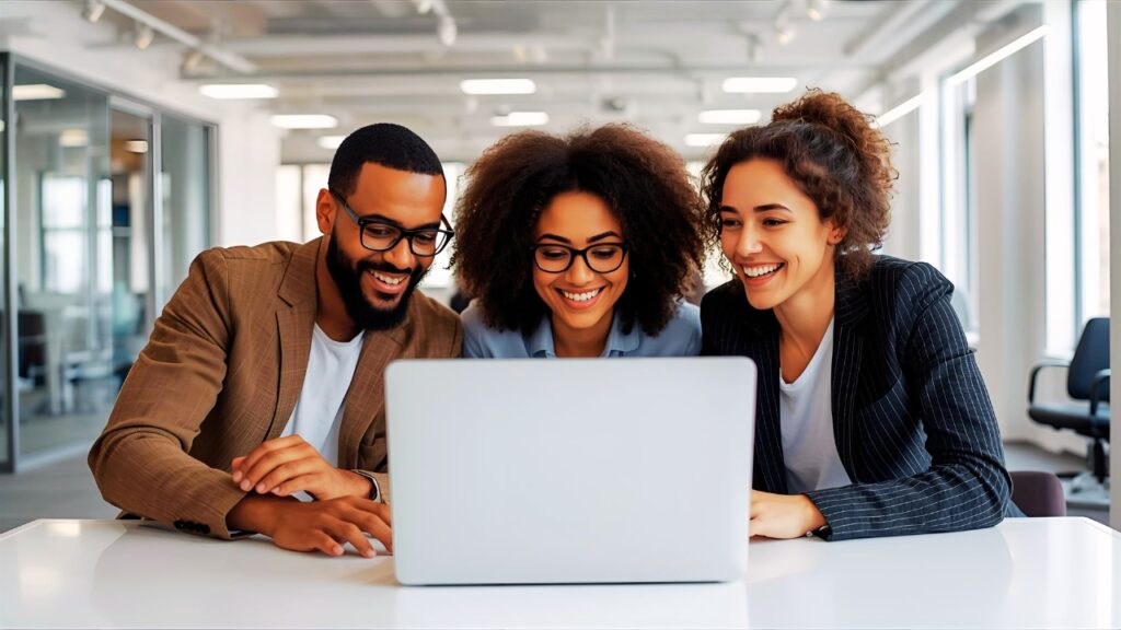 Commercially safe stock photo of a team generated by Adobe Firefly