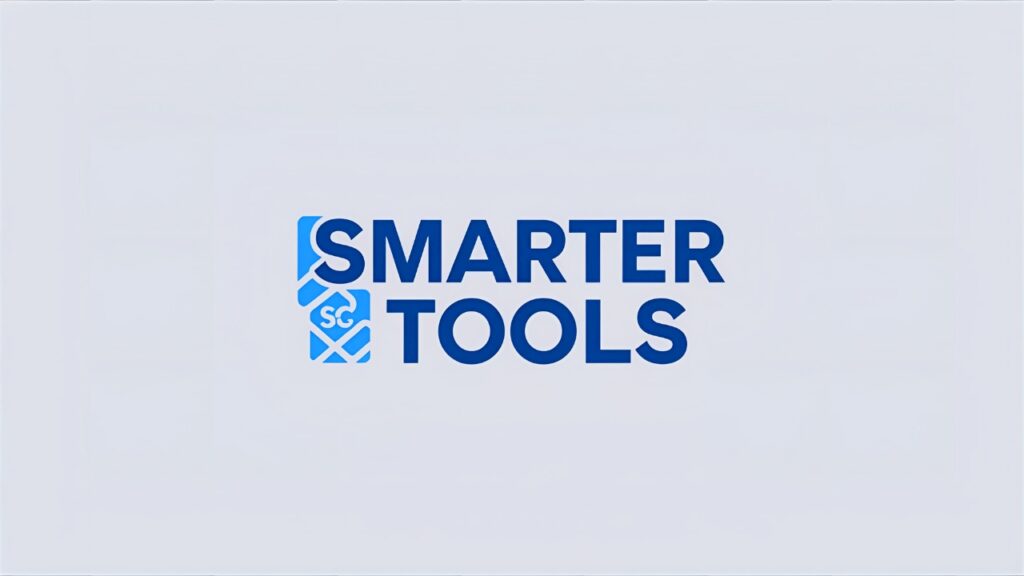 Example of a logo with text "Smarter Tools" created by Ideogram