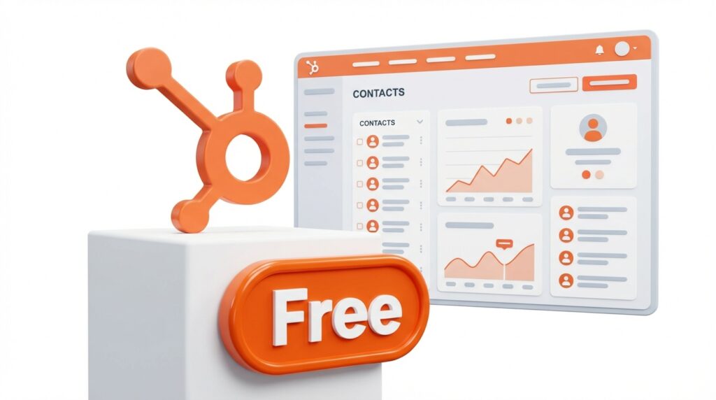 HubSpot CRM interface showing free plan features