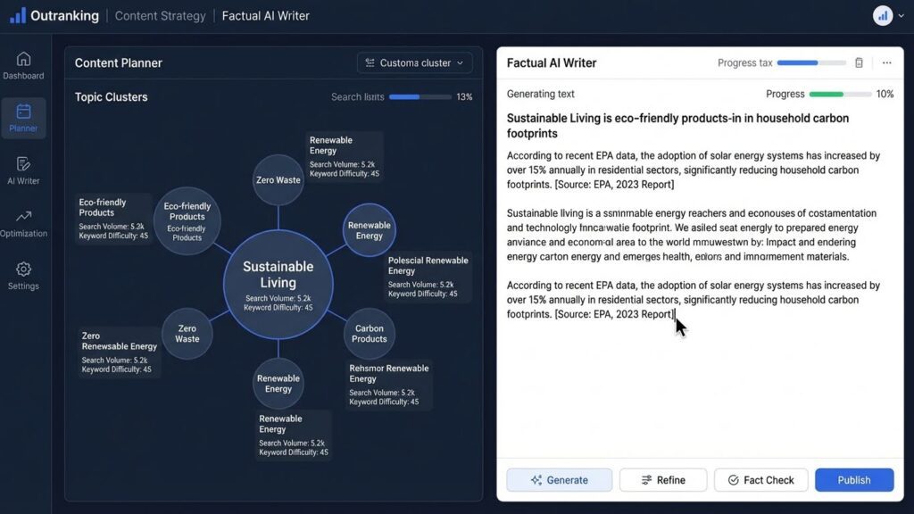 Outranking AI tool for data-driven content strategy