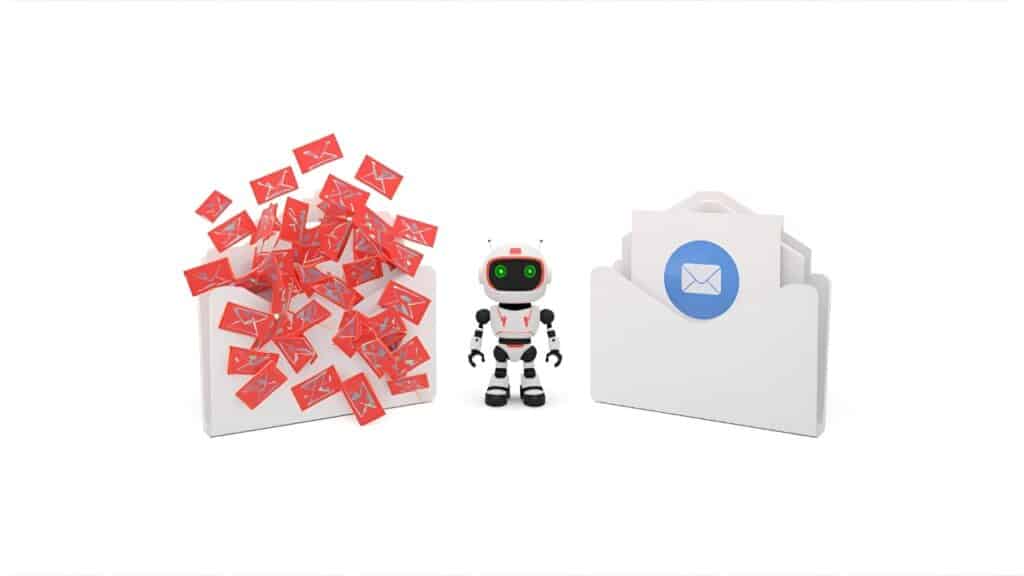 SaneBox AI email assistant organizing a chaotic inbox