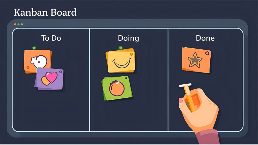 An example of a Trello Kanban board interface
