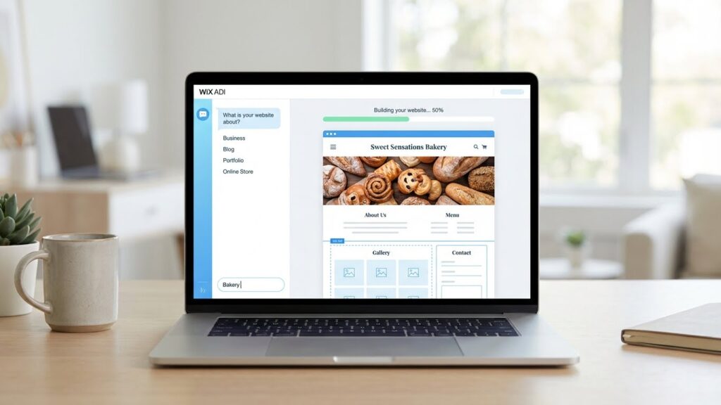 Wix ADI interface, one of the best AI website builders for beginners