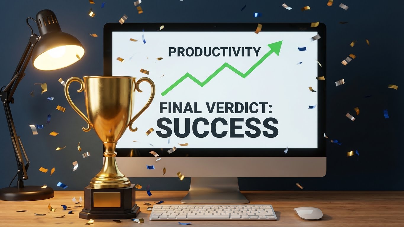Winner trophy for the best project management tool
