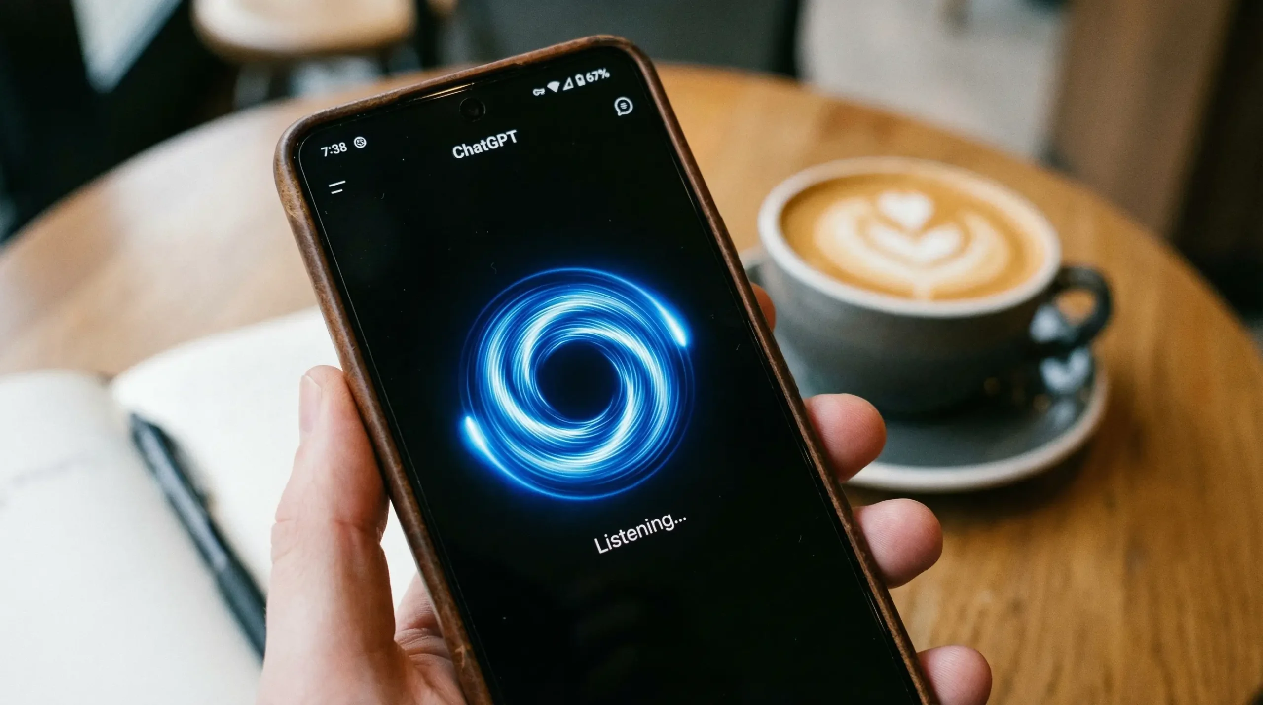 ChatGPT app showing voice conversation mode