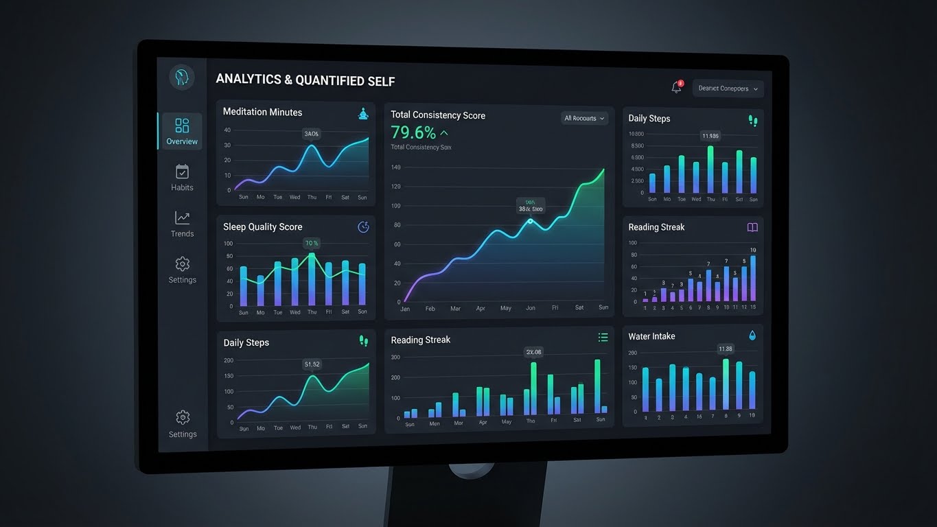 Habitify detailed progress charts, a contender for Best Habit Tracker Apps