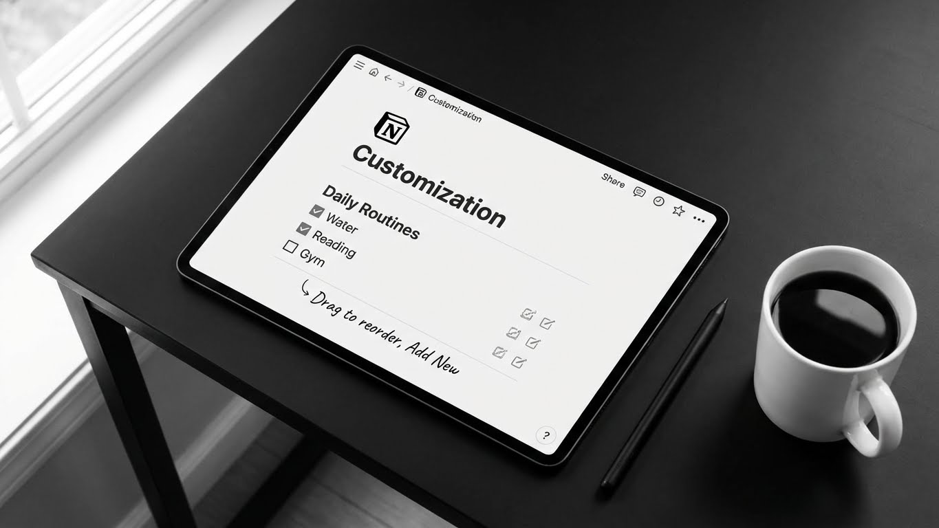 Notion custom habit tracker template 2026, a flexible option for Best Habit Tracker Apps