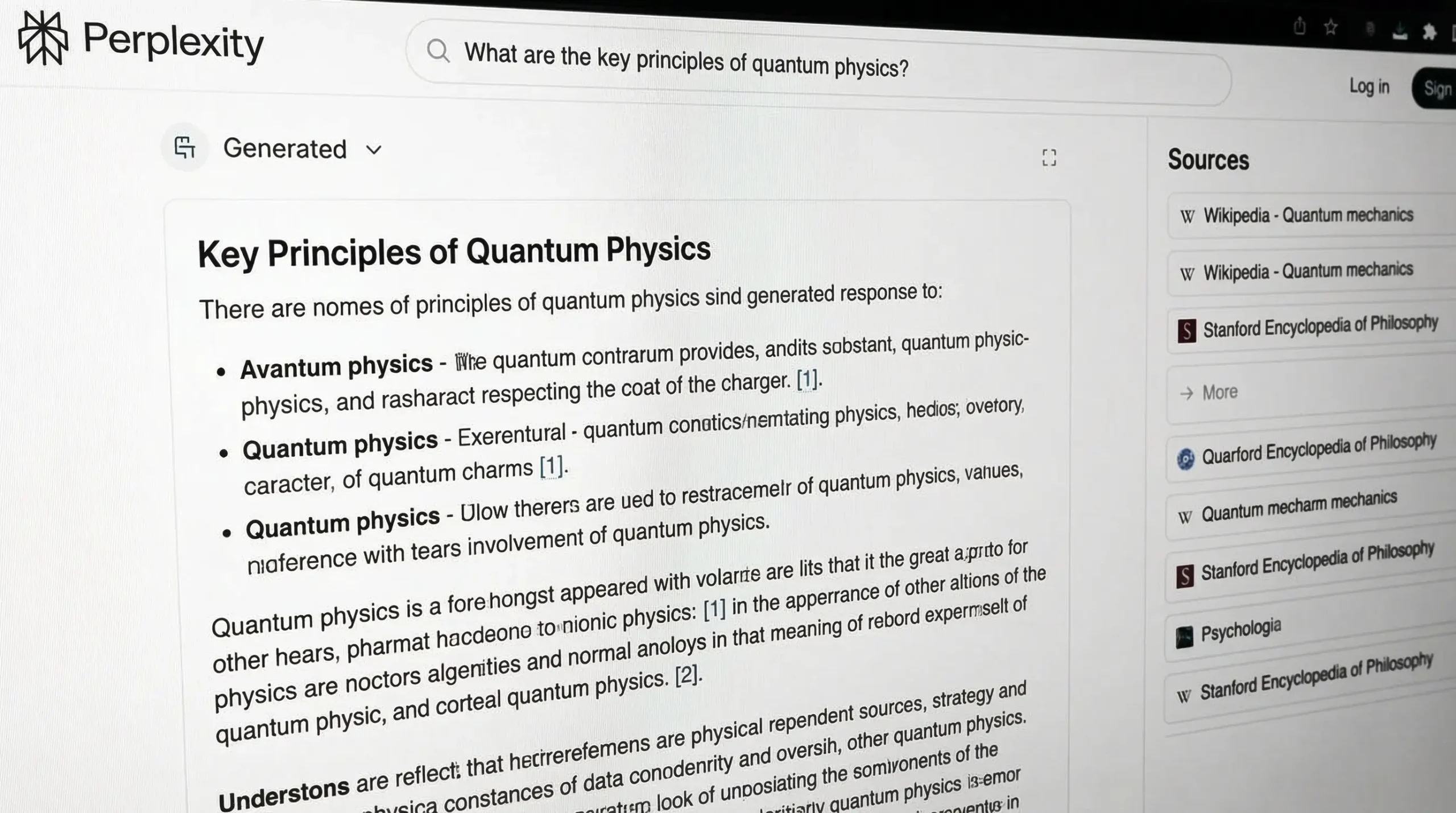 Perplexity interface, one of the best AI research tools