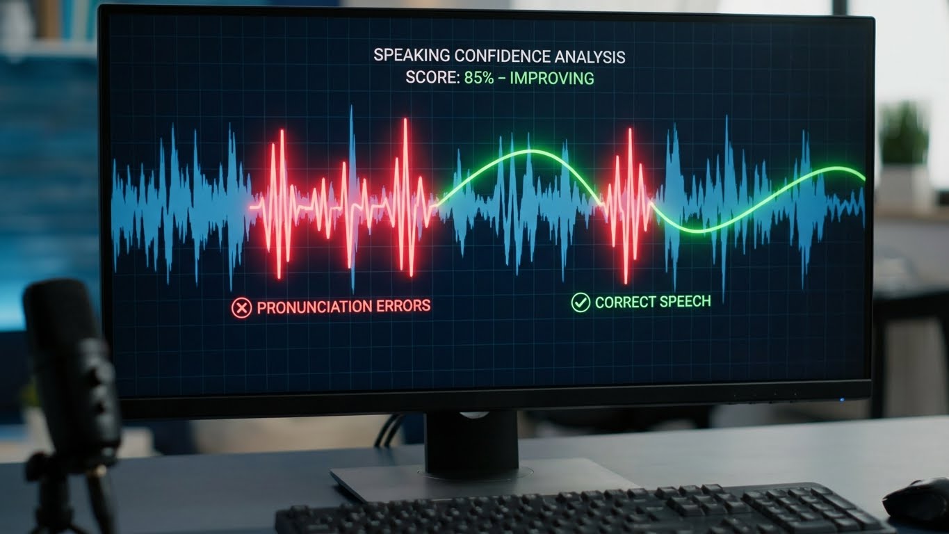 Speak app giving detailed pronunciation feedback to the user