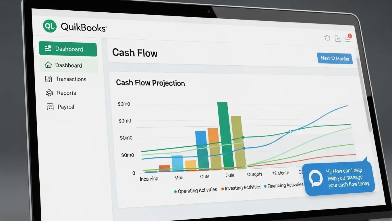 QuickBooks AI dashboard for automated accounting